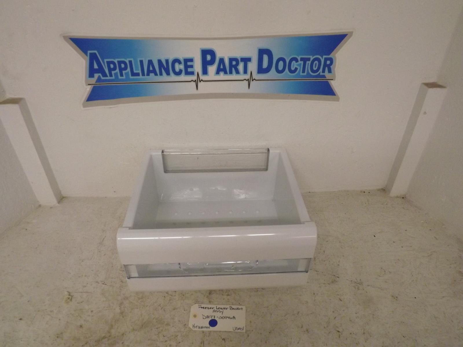 Kenmore Refrigerator DA97-00946A Freezer Lower Basket Assy Used Kenmore Refrigerator DA97-00946A Freezer Lower Basket Assy Used